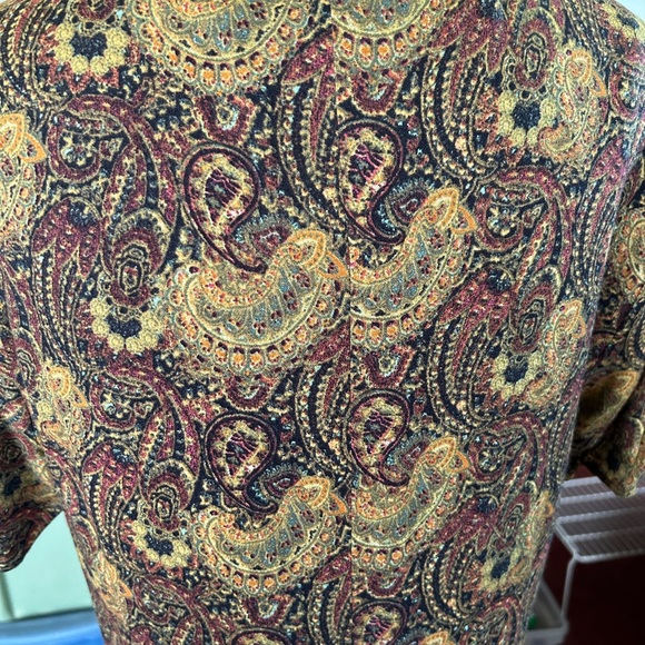 Free People Paisley Maxi Dress Jeweltone muted V neck side zipper size 14 - Picture 5 of 10